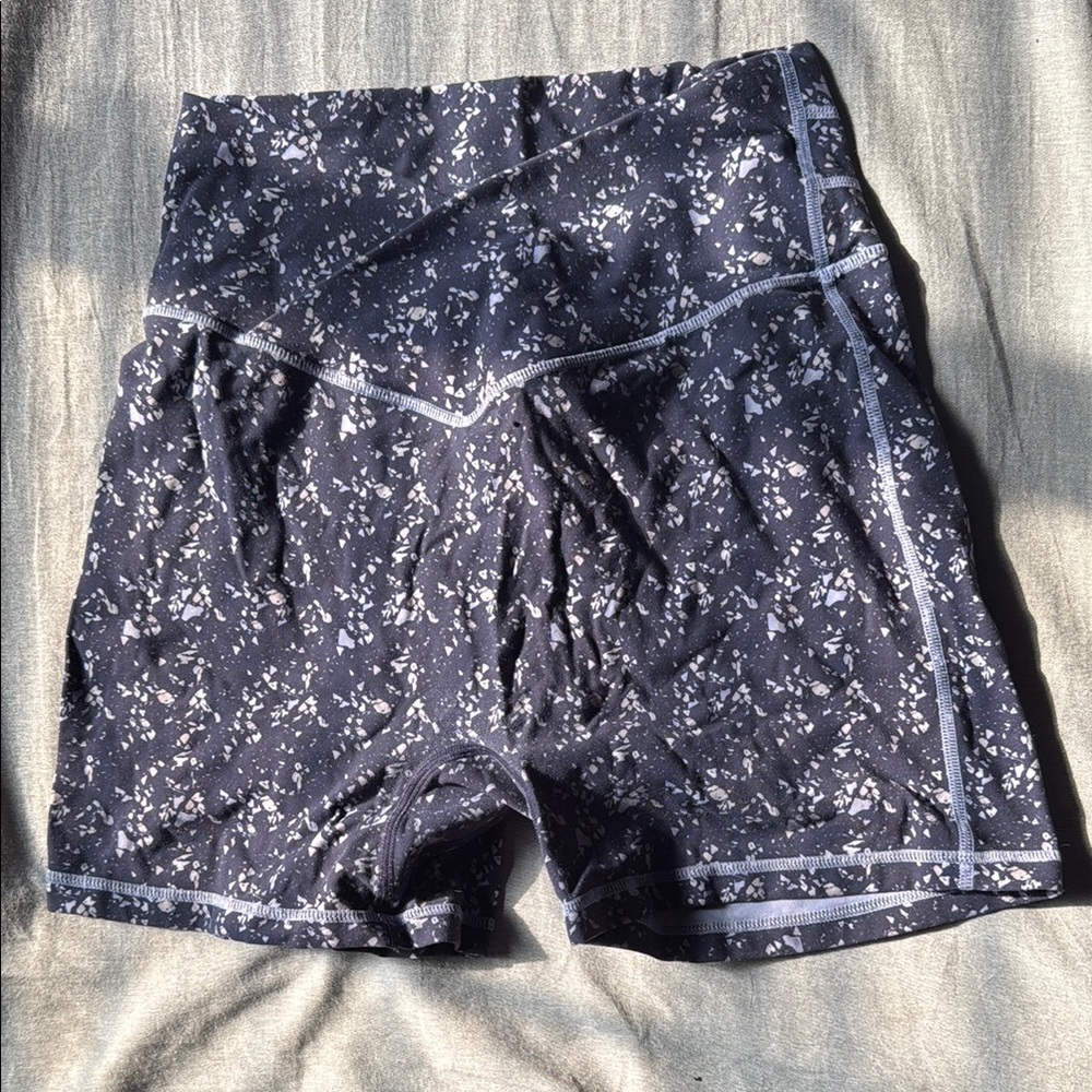 BuffBunny Blue and White Athletic Shorts with Form-Fitting Design